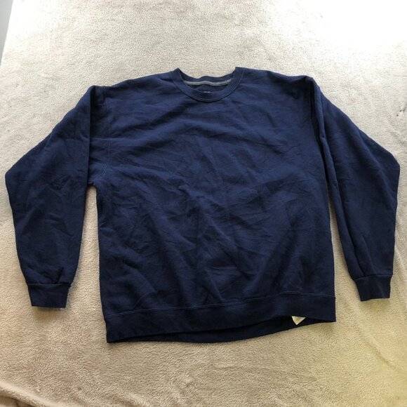 Fruit Of The Loom Mens Sweatshirt Size XL Fleece Pullover Crew Neck Casual Navy - Picture 8 of 9